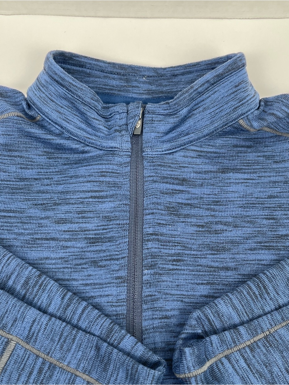 Kuhl Youth Boys Heathered Blue Alloy 1/4 Zip Lightweight Sweater Size M; Active - Picture 8 of 16